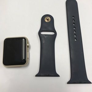 Series one gold and midnight blue Apple Watch